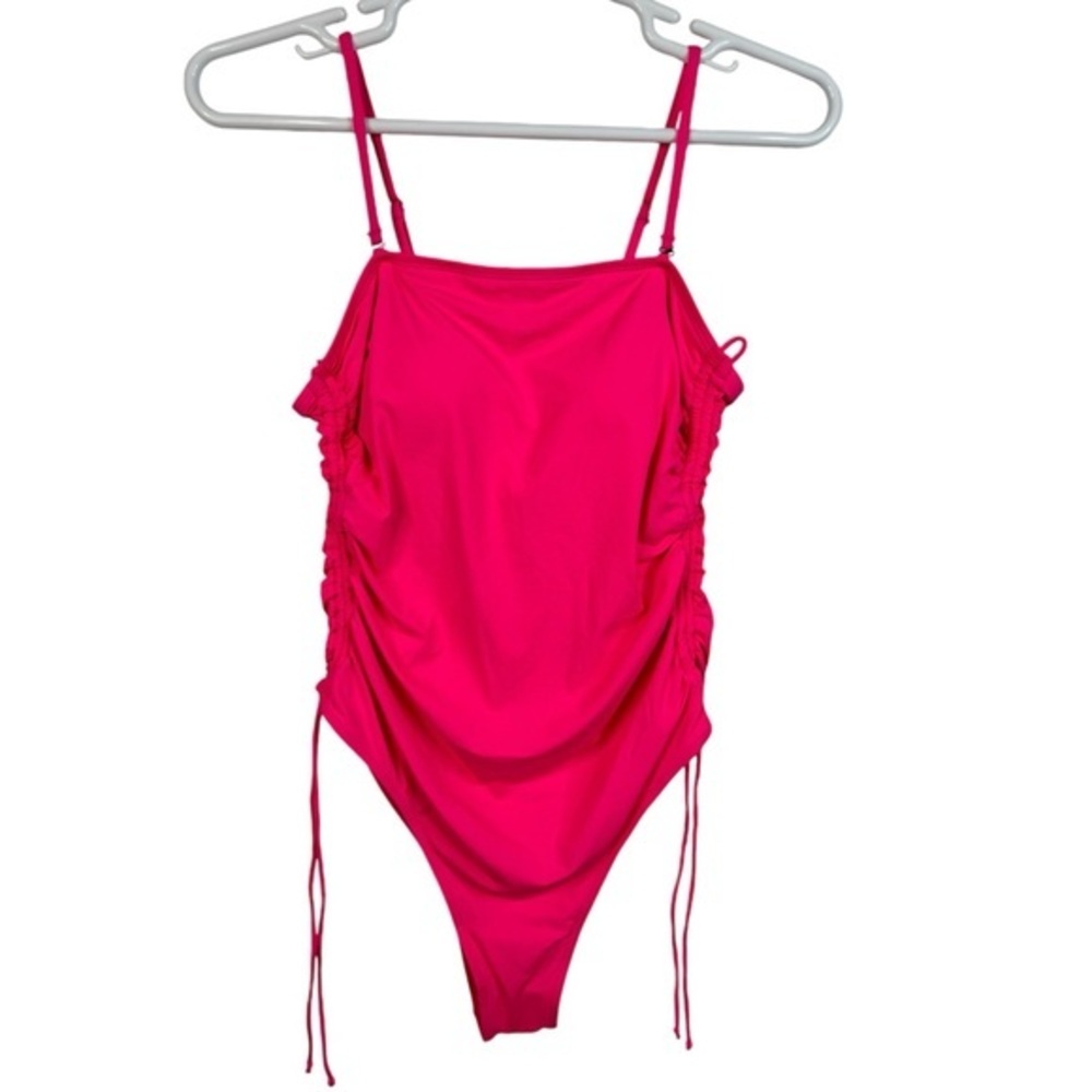 Yonique Ruched One Piece Swimsuit - Pink